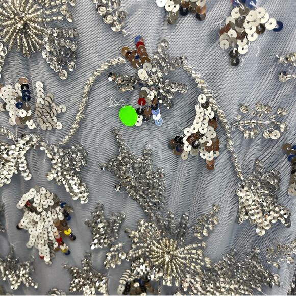 Mac Duggal High Neck Long Sleeve Embellished Column Gown Dress - Picture 15 of 16